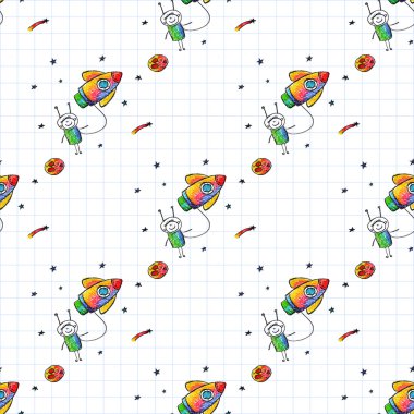 Roket ile mutlu çocuk