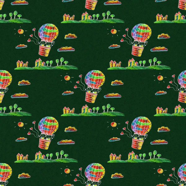 Mutlu erkek ve kız büyük ballon sinek. 