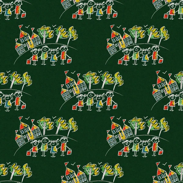 Mutlu çocuklar ile renkli resim