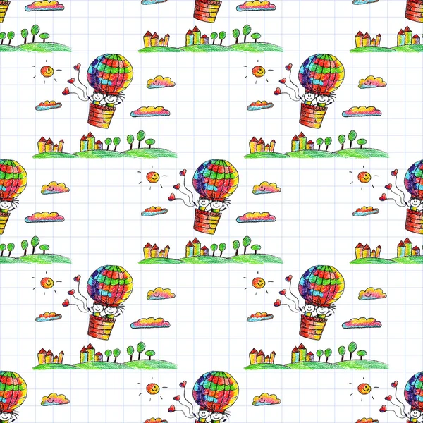 Mutlu erkek ve kız büyük ballon sinek. 