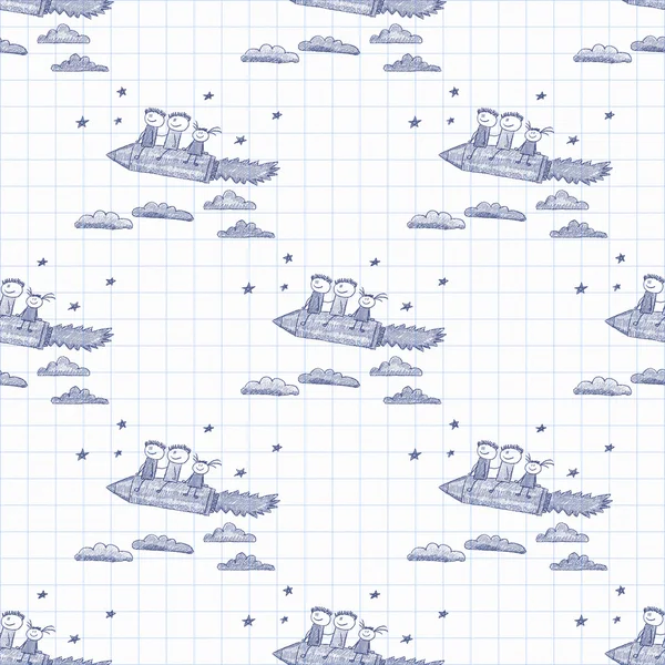 Kalem ile mutlu çocuklar roket şeklinde