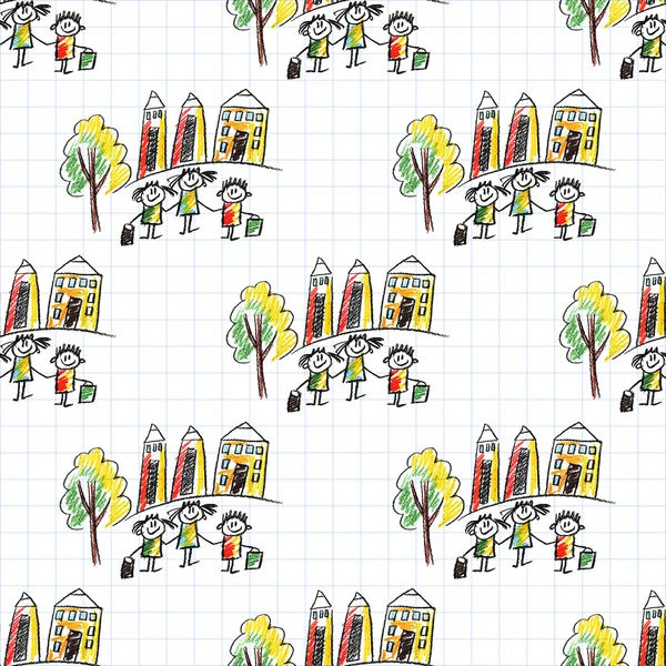 Mutlu çocuklar ile renkli resim