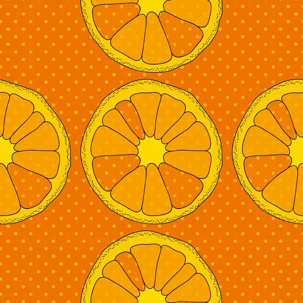 Modèle sans couture vectoriel avec des oranges — Photo