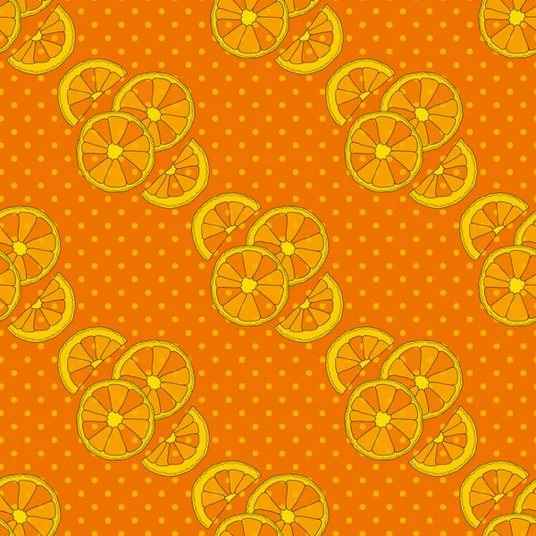 Vector seamless pattern with oranges — Stock Photo, Image