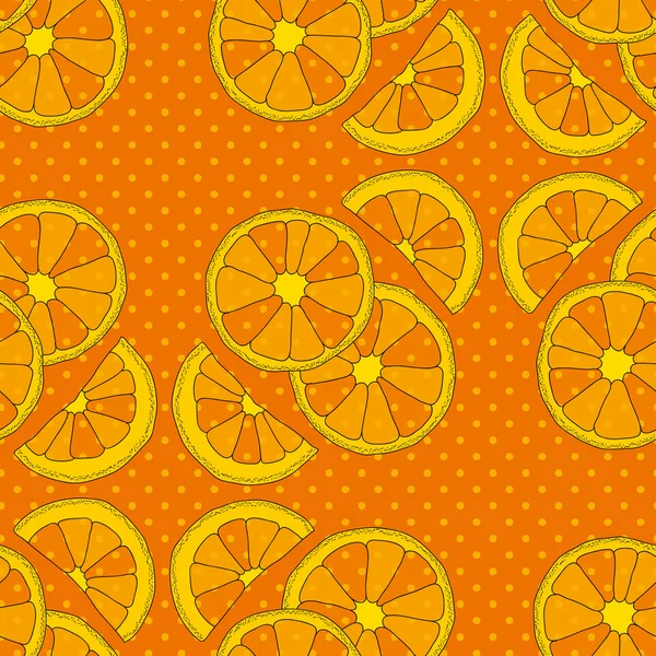 Vektor nahtloses Muster mit Orangen — Stockfoto