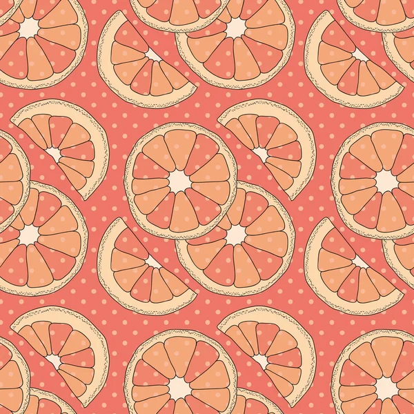 Векторний рожевий безшовний візерунок з апельсинами — стокове фото
