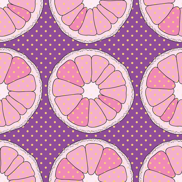 Modèle sans couture violet vectoriel. Oranges et points — Photo