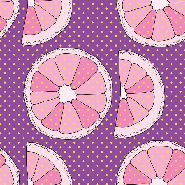 Modèle sans couture violet vectoriel. Oranges et points — Photo