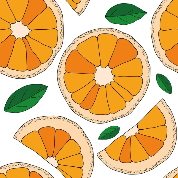 Vector background. Oranges fruit seamless pattern