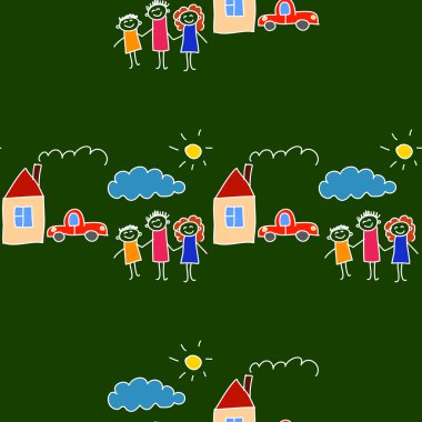 Yazı tahtası üzerinde renkli seamless modeli.