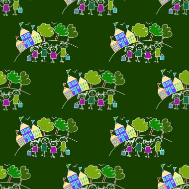 Yazı tahtası üzerinde renkli seamless modeli.