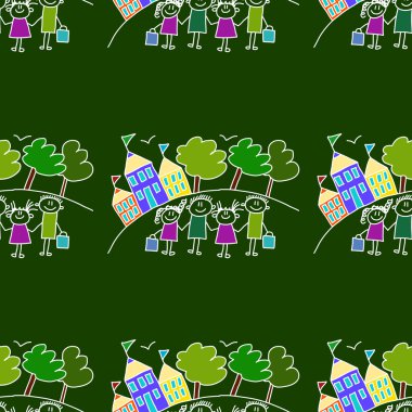 Yazı tahtası üzerinde renkli seamless modeli.