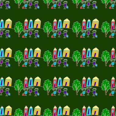 Yazı tahtası üzerinde renkli seamless modeli.