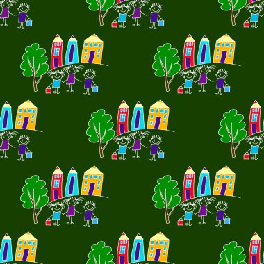 Yazı tahtası üzerinde renkli seamless modeli.