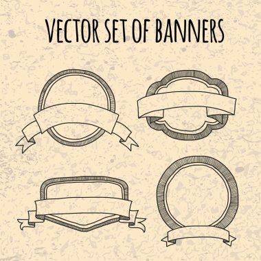 Vektör set doodle afiş