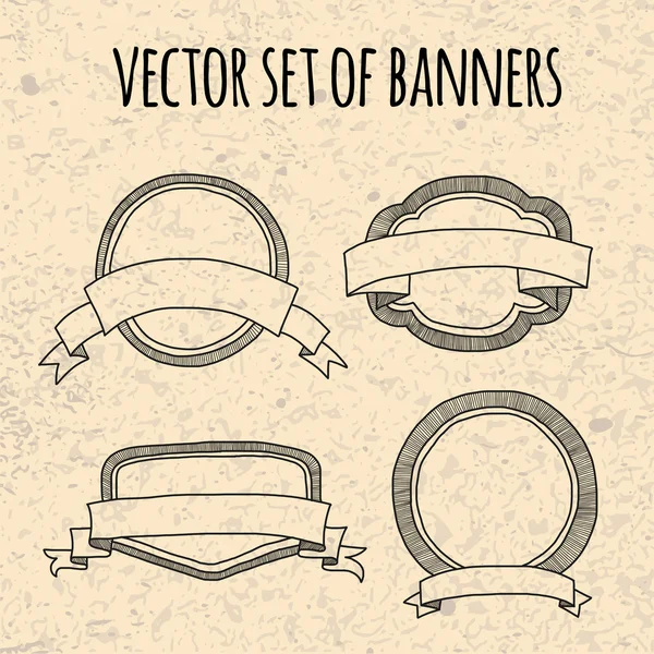 向量集的涂鸦横幅 — 图库矢量图片