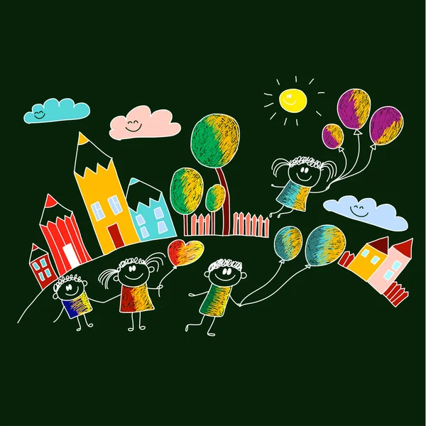 Vektor ilustrasi dengan anak-anak  . Stok Vektor Bebas Royalti