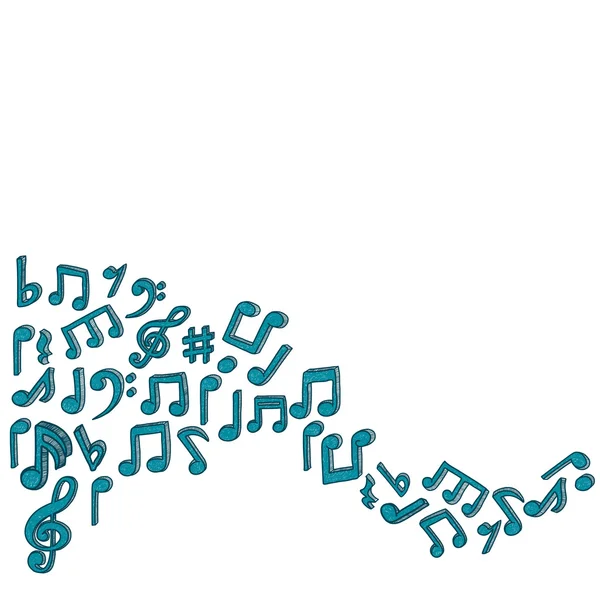 Doodle Stil musikalische Notizen Hintergrund — Stockvektor