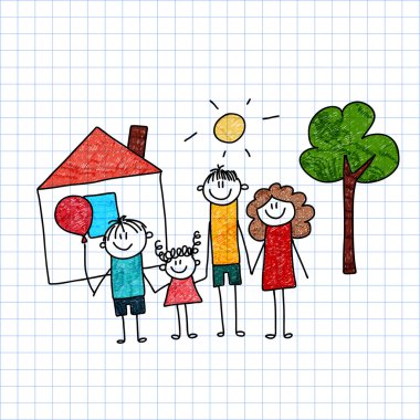 Mutlu bir aile. Anne, baba ve çocuk.