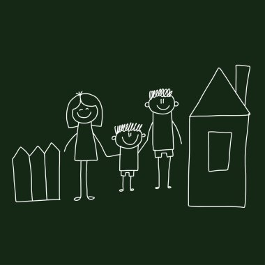 Mutlu bir aile. Anne, baba ve oğul.