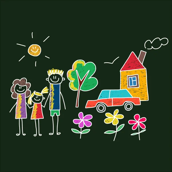 Happy family. Mother, father and children. Royalty Free Stock Illustrations