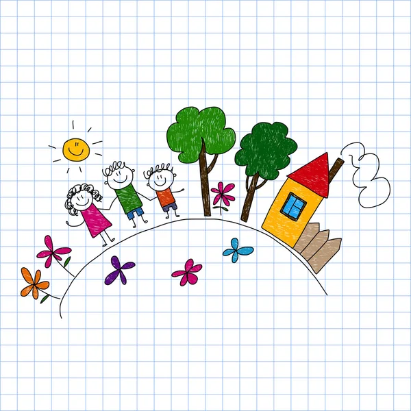 Happy family. Mother, father and children. Royalty Free Stock Illustrations