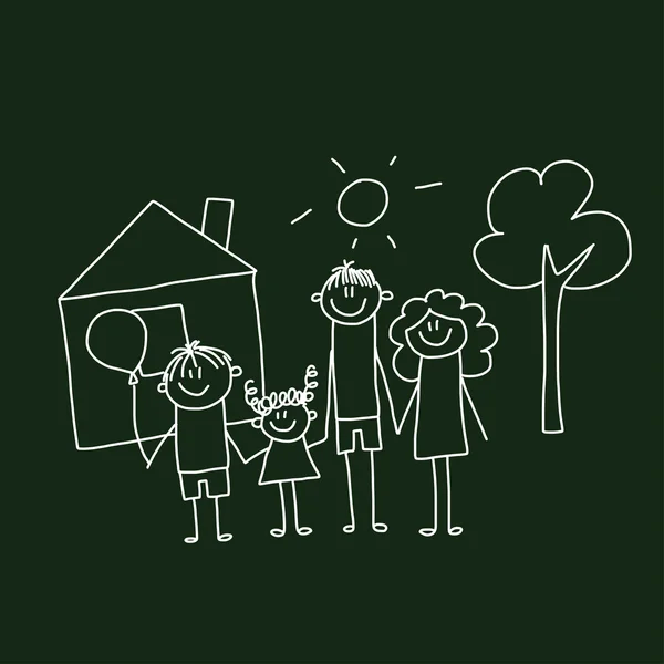 Vector image. Mother, father and children. Stock Vector