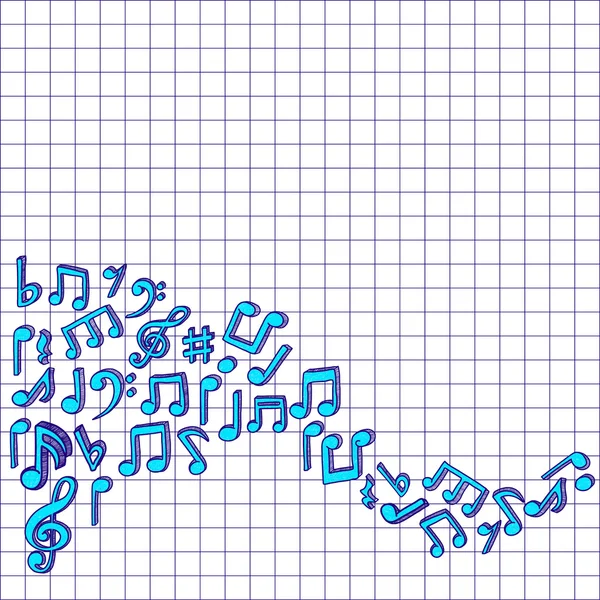 ベクター音楽ノート。スタイル グラフィックを落書き — ストックベクタ