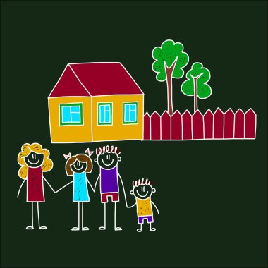 Çocuklu mutlu aile görüntüsü