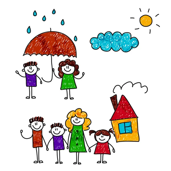 Vector illustration of happy family. Stock Illustration