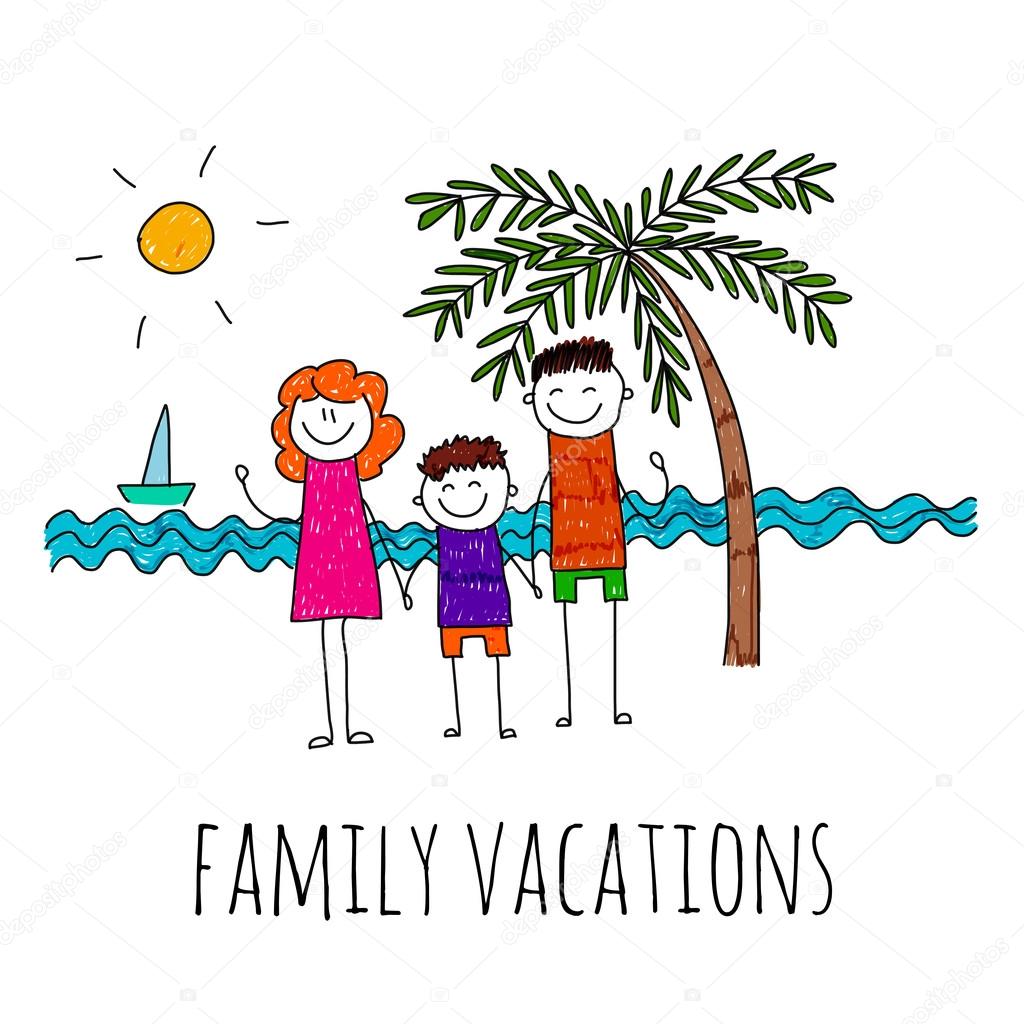 Vector illustration of family vacation