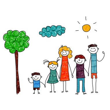 Aile tatil vektör çizim.
