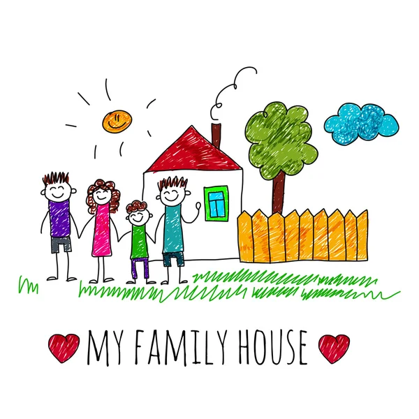 Vector image My family house Vector Graphics