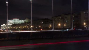 Gece şehir trafik video lapse Time