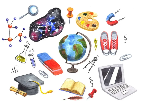 Set of school and science hand drawn icons — Stock Photo, Image
