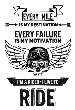 Vektör motorcu alıntı motivasyon ifade ile