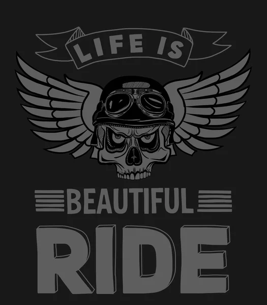 Citation de motard vectoriel avec phrase de motivation — Image vectorielle