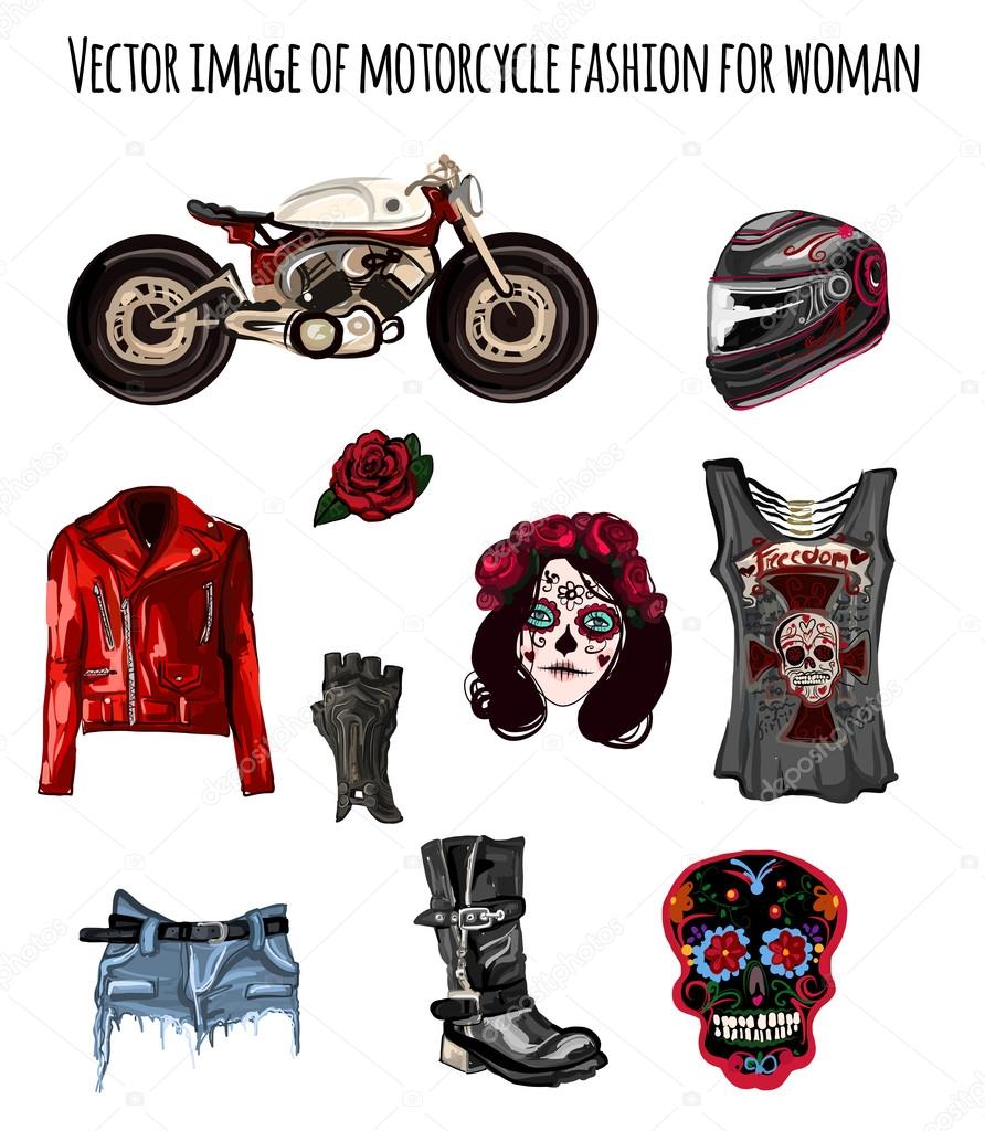 Bikers  fashion in style Day of the Dead