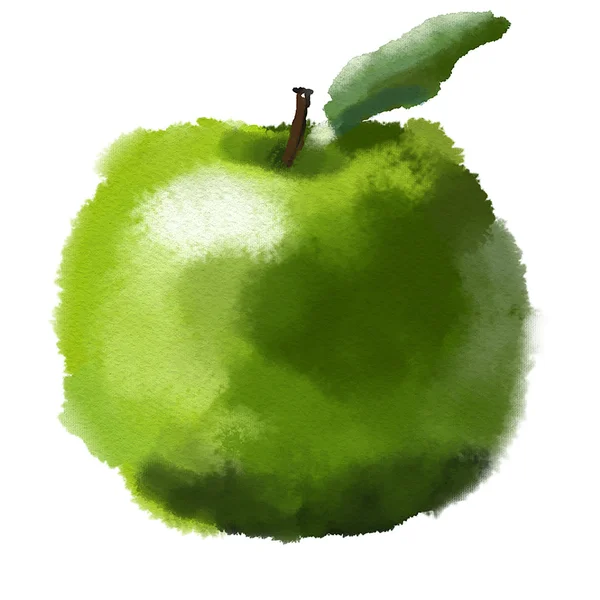 Bilden av akvarell apple Hand ritad bild — Stockfoto