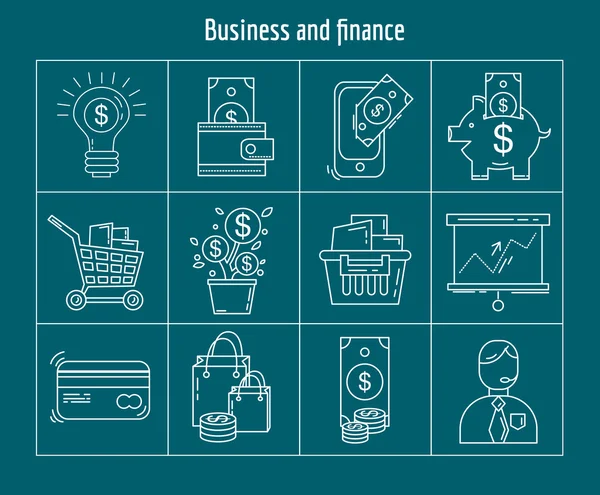 Векторный набор бизнеса и финансов — стоковое фото