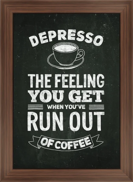 Poster with quote about coffee