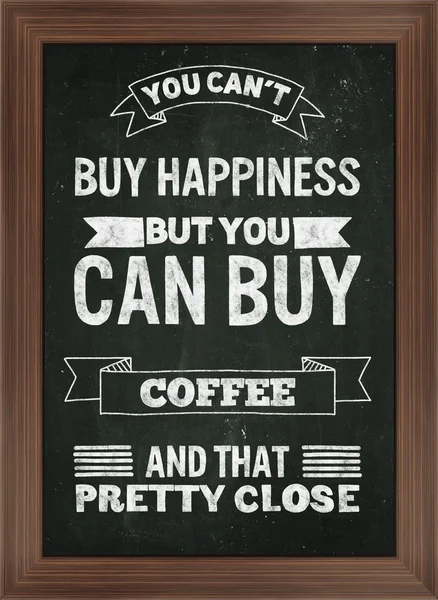 Plakat z cytatem o kawie — Zdjęcie stockowe
