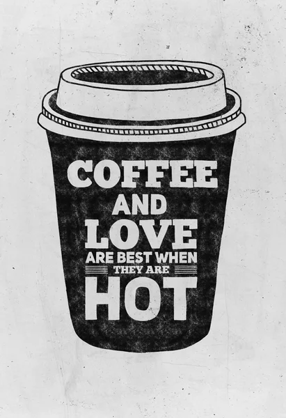 Hand drawn poster with quote about coffee — Stock Photo, Image