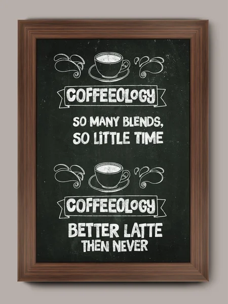 Рука намальована плакат з цитатою про каву — стокове фото