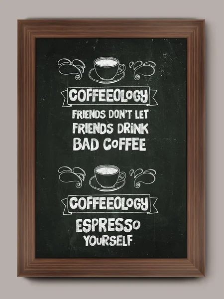 Cartel dibujado a mano con cita sobre el café —  Fotos de Stock