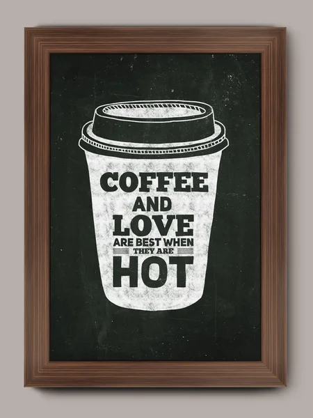 コーヒーについての引用と手描き下ろしポスター — ストック写真
