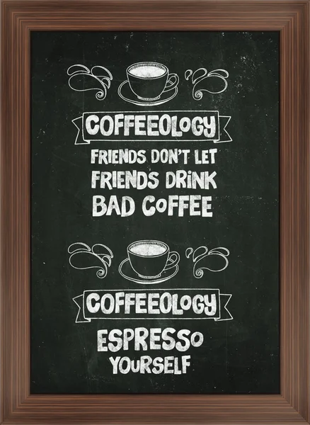 Poster with quote about coffee