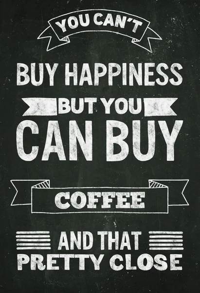 Ruky nakreslené plakát s citací o kávě — Stock fotografie