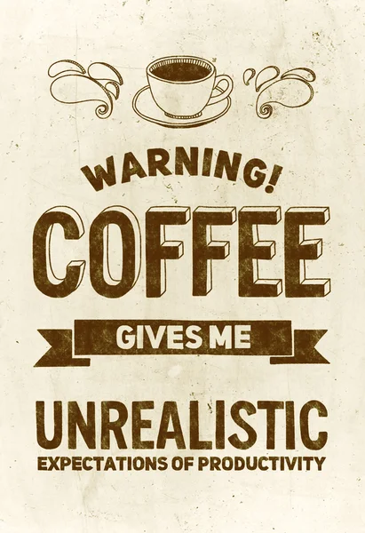 Ręcznie rysowane plakat z cytatem o kawie — Zdjęcie stockowe