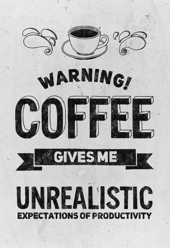 Affiche Dessinee A La Main Avec Citation Sur Le Cafe Image Libre De Droit Par Helen F C